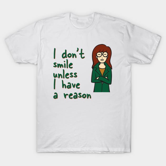 I don't smile Girl Funny T-Shirt by Steven brown